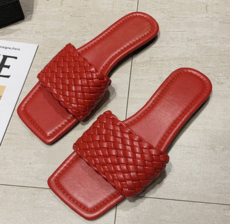 画像10: Women  Mesh square head flat sandals flip-flops  レザーメッシュフラットサンダル スリッパ                                                                               (10)