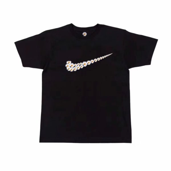 画像1: Unisex swoosh  Daisy Print tshirt   デイジープリントユニセックス 男女兼用 ラウンド ネック 半袖Tシャツ (1)