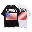 画像5: NASA&the Stars and Stripes short-sleeved T-shirt   ユニセックス 男女兼用NASA&星条旗プリント半袖Tシャツ (5)