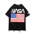 画像2: NASA&the Stars and Stripes short-sleeved T-shirt   ユニセックス 男女兼用NASA&星条旗プリント半袖Tシャツ (2)
