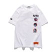 画像3: NASA&the Stars and Stripes short-sleeved T-shirt   ユニセックス 男女兼用NASA&星条旗プリント半袖Tシャツ (3)