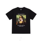 画像1:  oil painting Mona Lisa short sleeve T-shirt    ユニセックス 男女兼用モナリザプリント半袖Tシャツ (1)