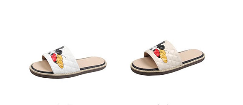 画像4: Women flat Mickey Mouse Quilted Sandals Slippers flip-flops  フラットミッキーキルティングサンダル  フリップフロップ  (4)