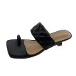 画像1: Women  fine heel Square head Quilted Sandals 　スクエアヘッドレザーキルティングヒールサンダル   (1)