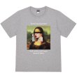 画像2:  oil painting Mona Lisa short sleeve T-shirt    ユニセックス 男女兼用モナリザプリント半袖Tシャツ (2)