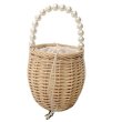 画像1: Pearl handle Pearl handle basket handbag tote bag　　　パール真珠ハンドルトートかご籠バッグ (1)