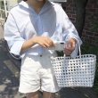 画像7: Super practical woven basket handbag tote bag　　　エコ編み込みメッシュトートかご籠バッグ (7)