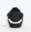 画像10: Pearl handle small basket handbag tote bag　　　パール真珠ハンドルスモールトートかご籠バッグ (10)