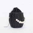 画像12: Pearl handle small basket handbag tote bag　　　パール真珠ハンドルスモールトートかご籠バッグ (12)