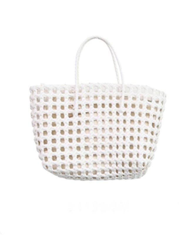 画像2: Super practical woven basket handbag tote bag   エコ編み込みメッシュトートかご籠バッグ (2)