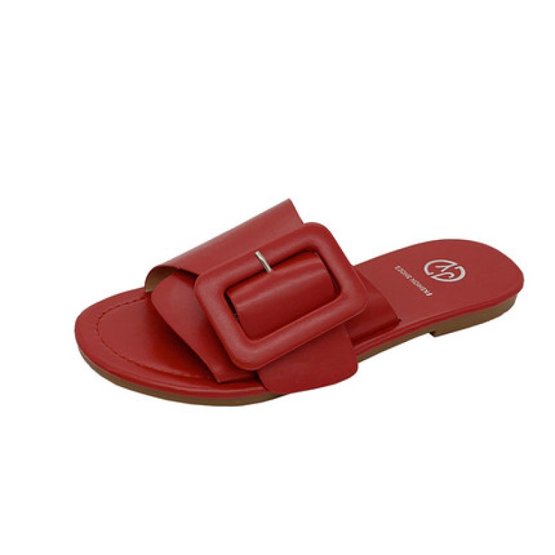 画像4: Women flat bottom Roman sandals leather sandals and slippers フラットローマンベルトサンダル　スリッパ  (4)