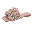 画像2: Women Pearl & Tweed Flat Sandals Slippers　パール＆ツイードフラットオープントゥサンダル　スリッパ  (2)