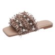 画像6: Women Pearl & Tweed Flat Sandals Slippers　パール＆ツイードフラットオープントゥサンダル　スリッパ  (6)