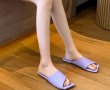 画像11: Women flat bottom open-toe square scalp leather sandals and slipper  フラットオープントゥスクエアサンダル　スリッパ  (11)