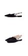 画像2: women's pointed toe flat bottom with sandals mules  pump smesh yarn  ストームポイントメッシュ バックベルトパンプス　ミュール  (2)