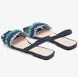 画像6: Women  tassel decorated flat sandals  　本革レザータッセルスクエアヘッドオープントゥフラットサンダル (6)