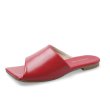 画像5: Women flat bottom open-toe square scalp leather sandals and slipper  フラットオープントゥスクエアサンダル　スリッパ  (5)