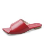 画像5: Women flat bottom open-toe square scalp leather sandals and slipper  フラットオープントゥスクエアサンダル　スリッパ  (5)