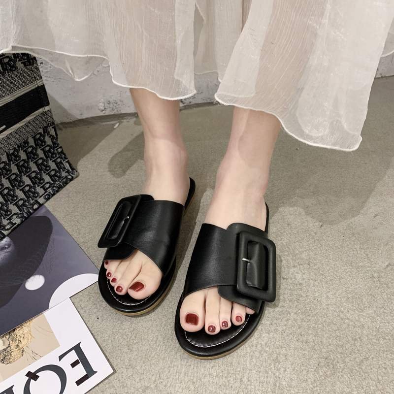 画像6: Women flat bottom Roman sandals leather sandals and slippers フラットローマンベルトサンダル　スリッパ  (6)