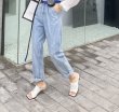 画像7: Women square head middle-heeled leather Roman sandals and slippers    ミドルヒールオープントゥスクエアレザーサンダル　スリッパ  (7)