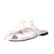 画像1: Women flat  bowknot  leather French half slippers baotou mules sandals 　フラットボウ リボン蝶結びサンダル　ミュール　スリッパ  (1)