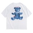 画像1: Unisex men's men and women funny bear letter printing loose short sleeve  T-shirt ユニセックス男女兼用ファニーベアープリントTシャツ (1)