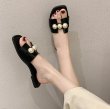 画像4: Women soft leather pearl flat sandals フラットソフトレザーパールサンダル スリッパ　ミュール　 (4)