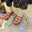 画像5: Women’ｓrivets flat bottom sandals フラットレザースタッズサンダル スリッパ　ミュール　 (5)