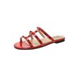 画像4: Women’ｓrivets flat bottom sandals フラットレザースタッズサンダル スリッパ　ミュール　 (4)