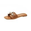 画像1: Women soft leather pearl flat sandals フラットソフトレザーパールサンダル スリッパ　ミュール　 (1)