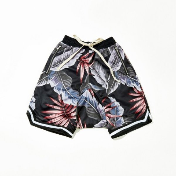 画像1: Unisex Men's  Hawaiian beach pants floral loose shift shorts　ユニセックス 男女兼用ハワイアンビーチパンツフローラルルーズシフトショーツ (1)