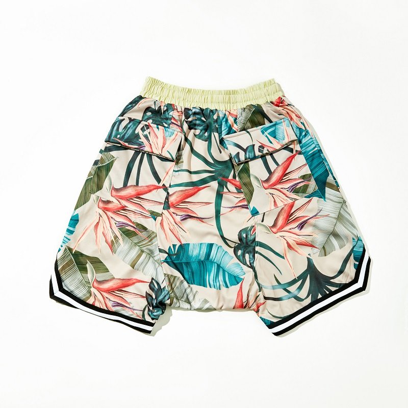 画像7: Unisex Men's  Hawaiian beach pants floral loose shift shorts　ユニセックス 男女兼用ハワイアンビーチパンツフローラルルーズシフトショーツ (7)