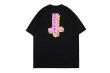画像7:  pink cross print short sleeve T-shirt  オーバーサイズ ユニセックス 男女兼用ピンククロスプリントTシャツ (7)