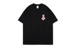 画像5:  pink cross print short sleeve T-shirt  オーバーサイズ ユニセックス 男女兼用ピンククロスプリントTシャツ (5)