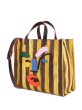 画像4: Woman’s contrast color clown big TOTE messenger bag   コントラスト　ストライプカラーピエロビッグトートバック　男女兼用 (4)