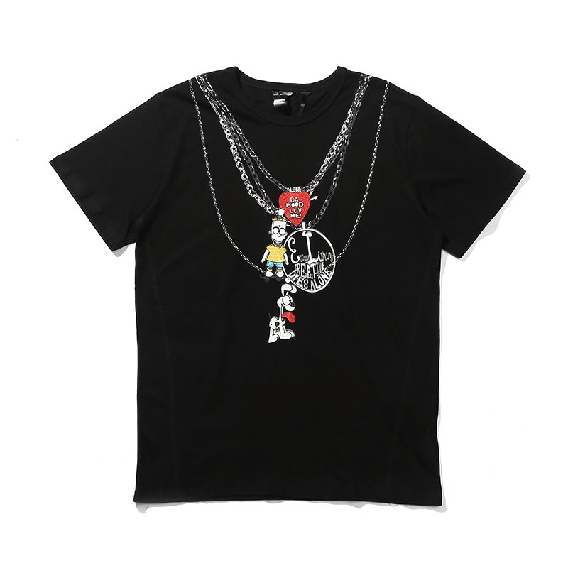 画像2: Vlone new spoof Simpson cartoon print  short sleeve T-shirt  オーバーサイズ ユニセックス 男女兼用ニューシンプソンプリントTシャツ (2)