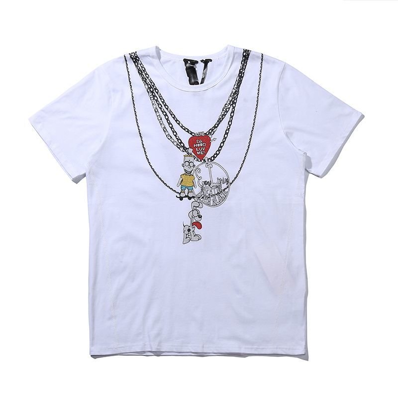 画像1: Vlone new spoof Simpson cartoon print  short sleeve T-shirt  オーバーサイズ ユニセックス 男女兼用ニューシンプソンプリントTシャツ (1)