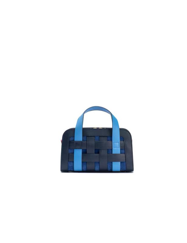 画像2: Woman’s small square avocado woven bag tote bag  コントラストカラーアボカド織スモールトートショルダーバック　 (2)