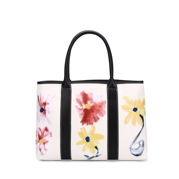 画像1: Woman’s graffiti canvas  large-capacity texture tote bag グラフィティキャンバストートショルダーバック　 (1)