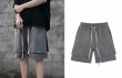 画像4: Unisex Men's  straight tuber overalls five-point pants half shorts pants 　ユニセックス 男女兼用5分丈ハーフショートパンツ (4)