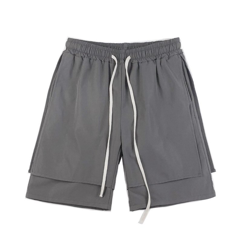 画像3: Unisex Men's  straight tuber overalls five-point pants half shorts pants  ユニセックス 男女兼用5分丈ハーフショートパンツ (3)