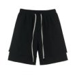 画像1: Unisex Men's  straight tuber overalls five-point pants half shorts pants 　ユニセックス 男女兼用5分丈ハーフショートパンツ (1)