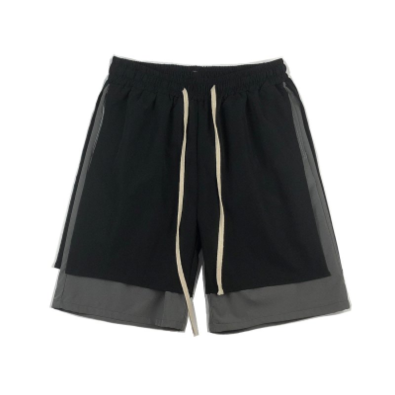 画像2: Unisex Men's  straight tuber overalls five-point pants half shorts pants  ユニセックス 男女兼用5分丈ハーフショートパンツ (2)