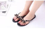 画像3: Women rivet bow flip flops  flat sandals and slippers 　フラットスタッズ＆リボントングサンダル スリッパ　ミュール　 (3)