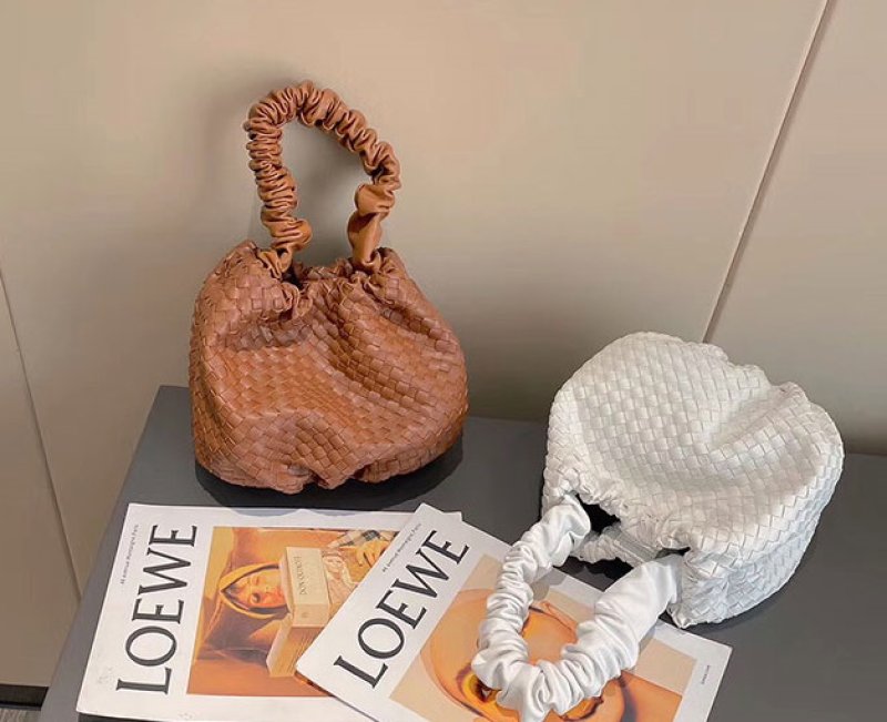 画像3: soft leather braided shoulder portable underarm bag ソフトレザーメッシュショルダートートバッグ (3)