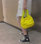画像9: soft leather braided shoulder portable underarm bag ソフトレザーメッシュショルダートートバッグ (9)