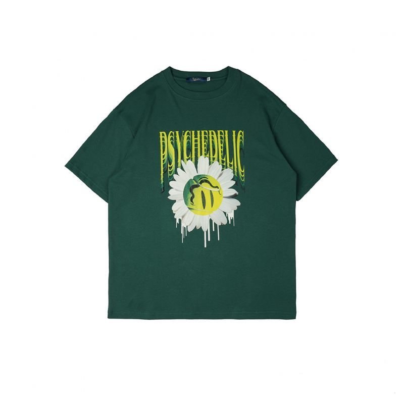 画像2: Daisy & smile print 5 minutes sleeve T-shirt 　ユニセックス 男女兼用デイジー＆スマイルプリントTシャツ (2)