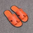 画像9:  men's leather H  flat slippers sandals  フラット本革レザーHサンダル　スリッパフリップフロップ (9)