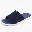 画像3:  men's leather H  flat slippers sandals  フラット本革レザーHサンダル　スリッパフリップフロップ (3)