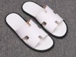 画像5:  men's leather H  flat slippers sandals  フラット本革レザーHサンダル　スリッパフリップフロップ (5)